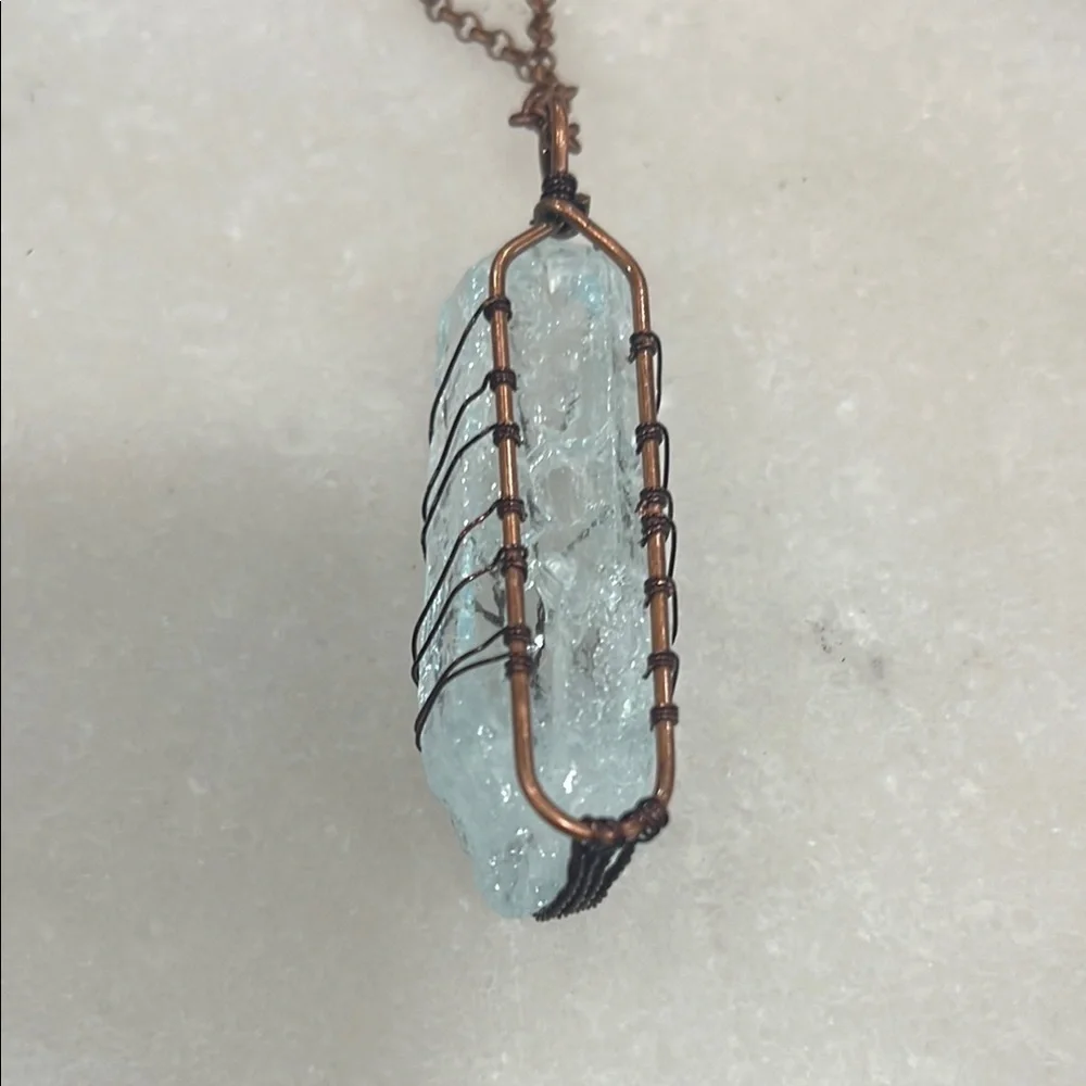 Tree of Life Bronzed Copper Wrapped Quartz Crystal